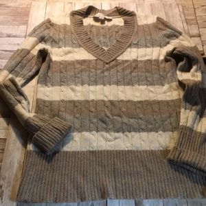 Anne Taylor loft women’s sweater size s tan/cream